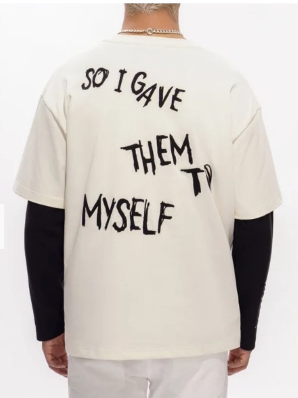 VALABASAS MEN INHERITANCE Layered T-SHIRT Oversized Long Sleeve Top